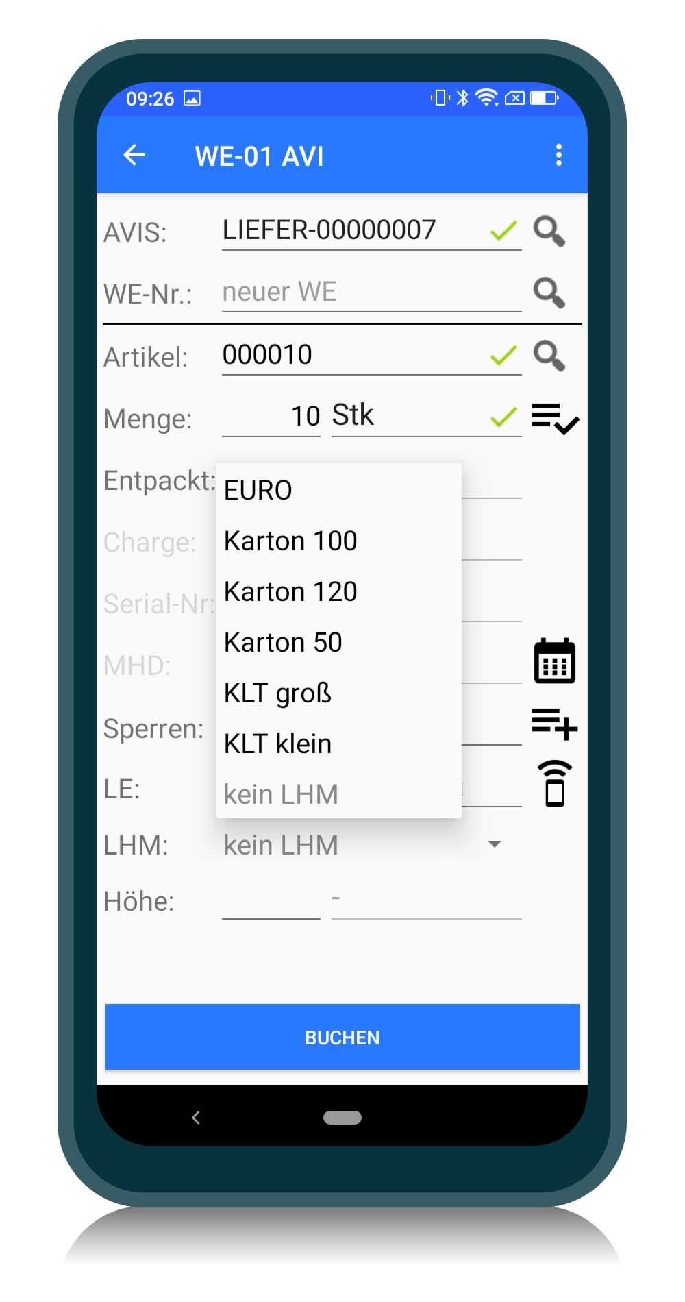 Screenshot Mobile Wareneingang App 3